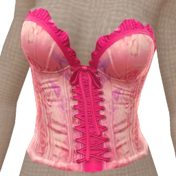 Cloud Nine Whimsical Pink Satin Corset Top