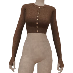 Cloud Nine Cropped Brown Knit Sweater