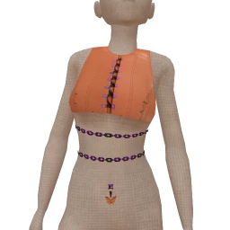 Cloud Nine Tan Lace Up Chain Crop Top