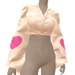 Cloud Nine Heart Patch Cropped Shirt