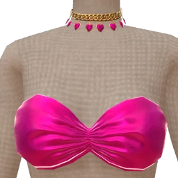 Cloud Nine Pink Strapless Top With Heart Necklace