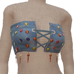 Cloud Nine Denim Rhinestone Corset Top