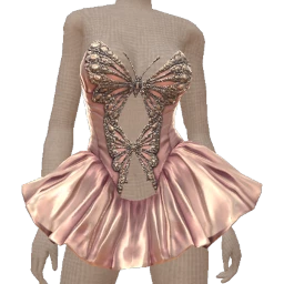 Cloud Nine Pink Silk Crystal Butterfly Dress