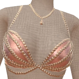 Cloud Nine Pink Metallic Crystal Chain Top