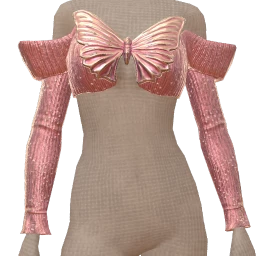 Cloud Nine Pink Ribbed Glitter Butterfly Top