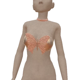 Cloud Nine Silver Bandeau Pink Crystal Butterfly Top