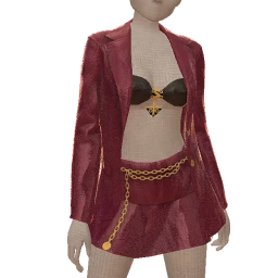 Front Row Maroon Mirage Jacket And Skirt Co-Ord