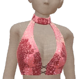 Cloud Nine Pink Sequin Halter Top