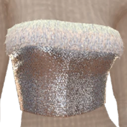 Cloud Nine Blue Glitter Fur Crop Top