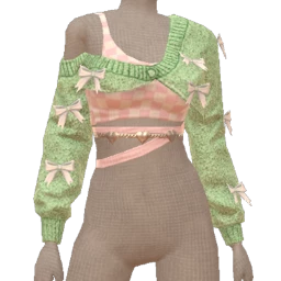 Cloud Nine Groove Green Knitted Crop Sweater