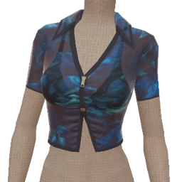 Cloud Nine Blue Marble Cropped Top