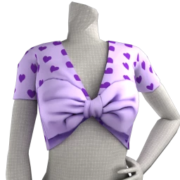 Cloud Nine Lilac Hearts Crop Top