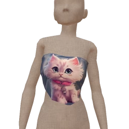 Yume Cute Cat Strapless Top