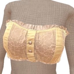 Cloud Nine Soft Yellow Strapless Delicate Pearl Button Top