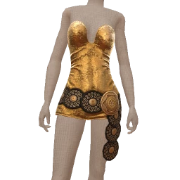 Cloud Nine Gold Sequins Big Belt Wet Dress