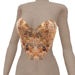 Cloud Nine Vintage Kitty Tapestry Corset