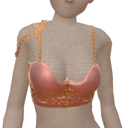 Ikon Elite Pink And Gold Metal Appliqué Chain Top