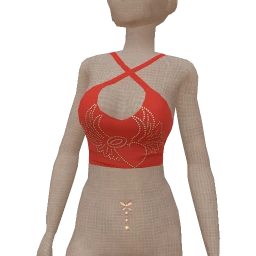 Cloud Nine Rhinestone Red Crop Top