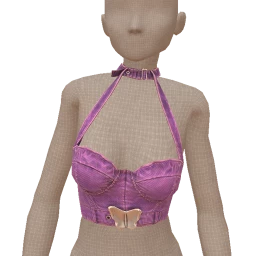 Cloud Nine Purple Denim Crop Top