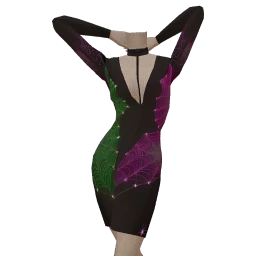 Delirious Pink And Green Neon Cobweb Dress 