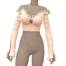 Cloud Nine White Ribbed Frill Top