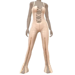 Cloud Nine White Luxe Gold Zip Jumpsuit