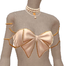 Cloud Nine White Satin Bow Chain Top