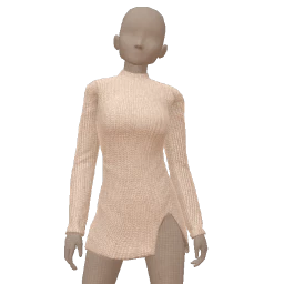Front Row Minimalistic Turtle-Neck Dress