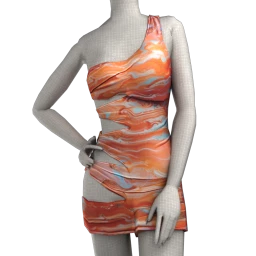 Cloud Nine One-Shoulder Marbled Dress