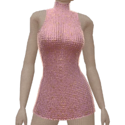 Cloud Nine Pink Crochet Sparkle Racer Dress