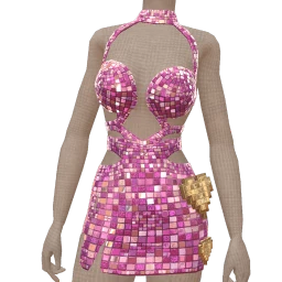 Cloud Nine Iridescent Pixel Mini Dress With Cut-Out Bodice