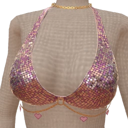 Cloud Nine Lavender Sequin Triangle Top With Chain Trim