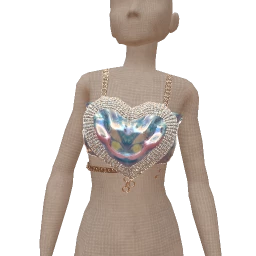 Cloud Nine Blue Iridescent Heart Top