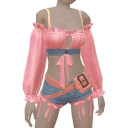 Cloud Nine Pink Polka Denim DIY Outfit