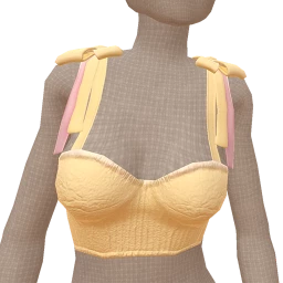 Cloud Nine Yellow Crepe Double Bow Bralette