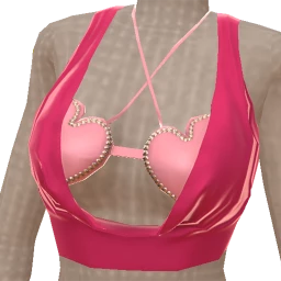 Cloud Nine Pink Hearts Halter Crop Top