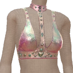 Cloud Nine Diamonte Pink Crop Top