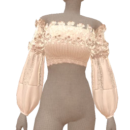 Cloud Nine Snow Flowers Knit Crop Top