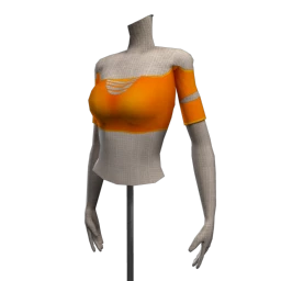 Cloud Nine Slashed Top - Neon Orange