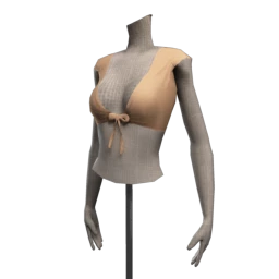 Cloud Nine Knotted Crop Top - Beige