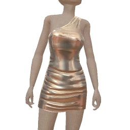 Cloud Nine Silver Foil Metallic Dress