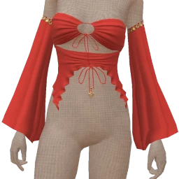 Cloud Nine Floaty Red Tie Top