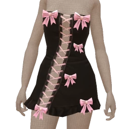 Cloud Nine Ribbon Charm Black Mini Dress