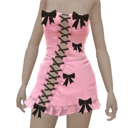 Cloud Nine Ribbon Charm Pink Mini Dress