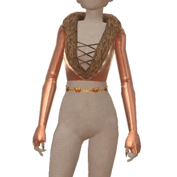 Cloud Nine Rose Gold Metallic And Fur T-Shirt