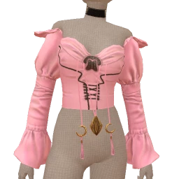 Cosmos Pink Witch Puff Sleeve Corset Top