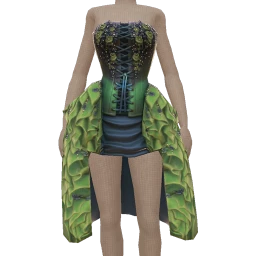 Cosmos Foxglove Green Fantasy Ruffled Dress