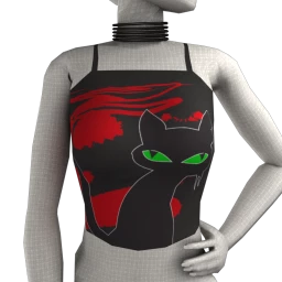 Cosmos Spooky Halloween Cat Cropped Top
