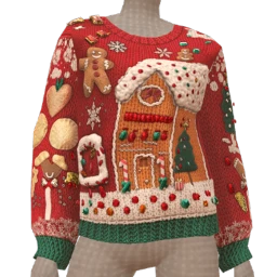 Cosmos Gingerbread House Sweater