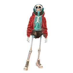 Cosmos Midnight Red Neon Skeleton Costume